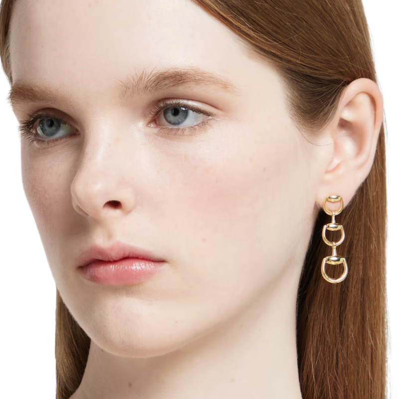Gucci Horsebit 18K Drop Earrings-Gucci Horsebit 18K Drop Earrings YBD83141300100U