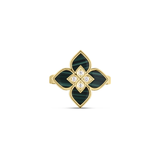 Roberto Coin Venetian Princess Diamond and Malachite Small Flower Ring-Roberto Coin Venetian Princess Diamond and Malachite Small Flower Ring 7773195AY65XM