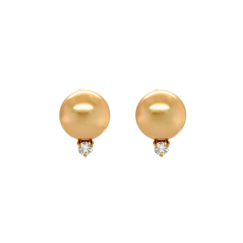 Mikimoto Golden South Sea Pearl Earrings-Mikimoto Golden South Sea Pearl Earrings PES1002GDK