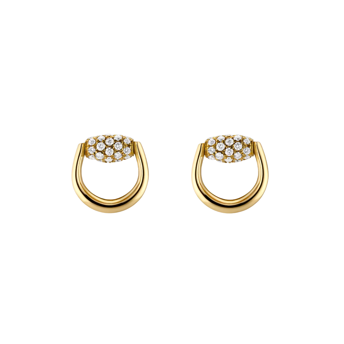 Gucci Horsebit Diamond 18K Stud Earrings YBD86144800100U