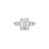 Platinum Emerald Cut Diamond Ring-Platinum Emerald Cut Diamond Ring