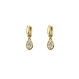 Oval Cut 18K Diamond Drop Earrings-Oval Cut 18K Diamond Drop Earrings