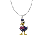 18K Multi-colored Duck Pendant Necklace-18K Multi-colored Duck Pendant Necklace
