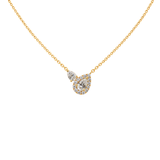 18K “Toi et Moi” Pear Cut Diamond Halo Necklace-18K “Toi et Moi” Pear Cut Diamond Halo Necklace