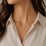 18K “Toi et Moi” Pear Cut Diamond Halo Necklace-18K “Toi et Moi” Pear Cut Diamond Halo Necklace