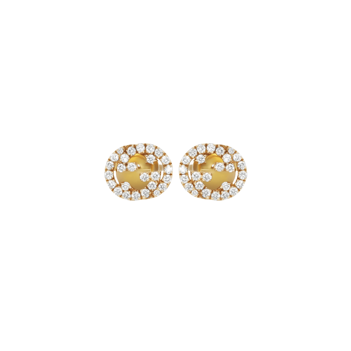 Gucci Interlocking G Yellow Gold Diamond Pavé Earrings