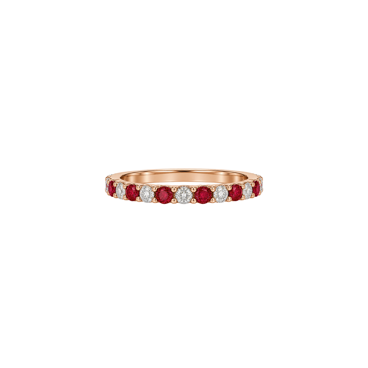 Ruby Diamond Rose Gold Band