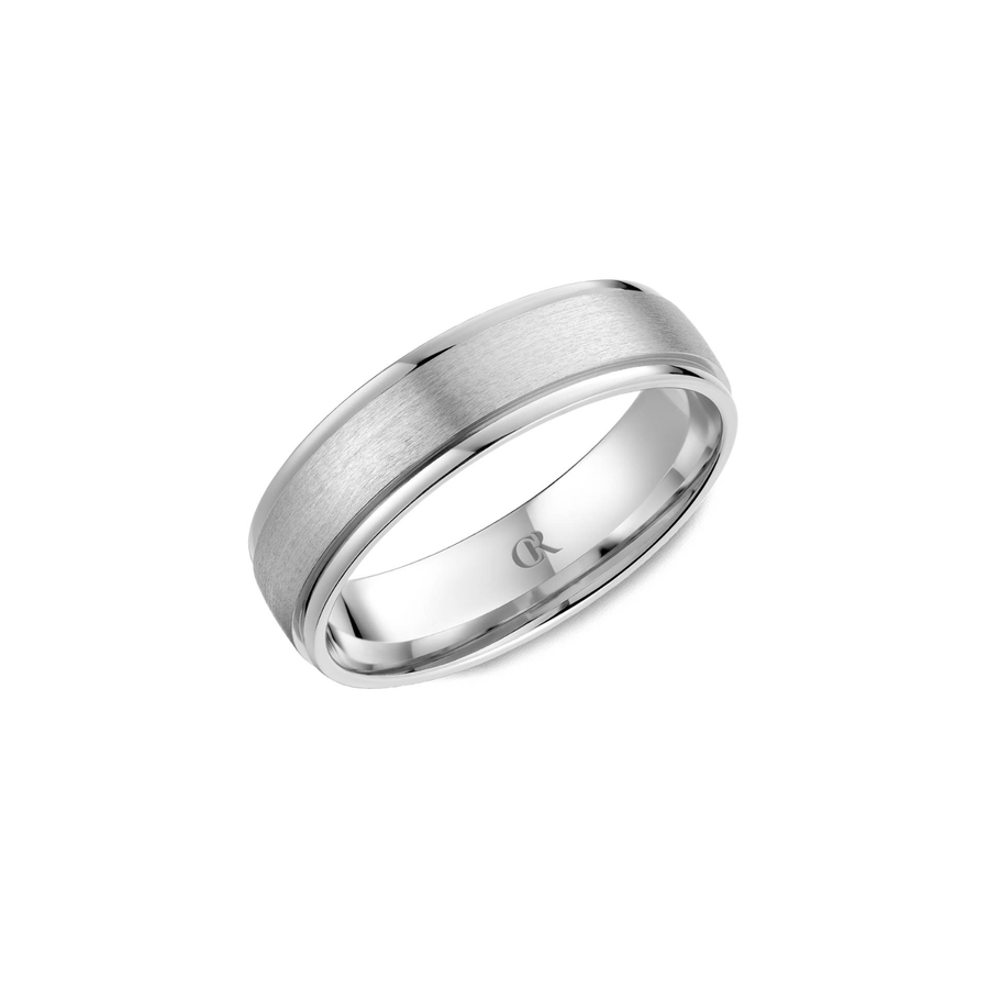 Crown Ring White Gold Band CR-016-H-614KW-SP