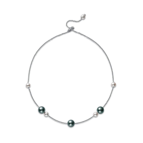 Mikimoto Black South Sea and Akoya Pearl Necklace-Mikimoto Black South Sea and Akoya Pearl Necklace PPL352ABDW8