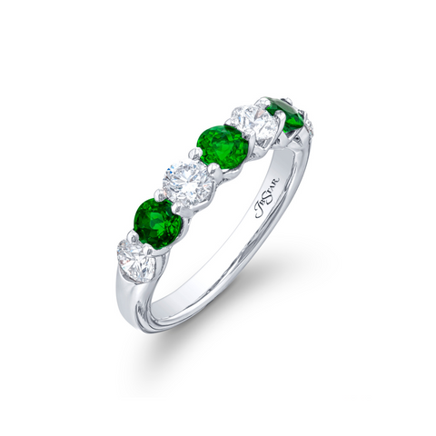 JB Star Platinum Emerald Diamond Ring-JB Star Platinum Emerald Diamond Ring 5417/037