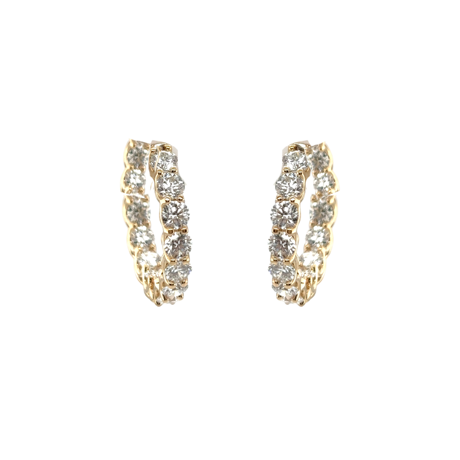 A Link Diamond Hoop Earrings AEL40504CS-YQJ00