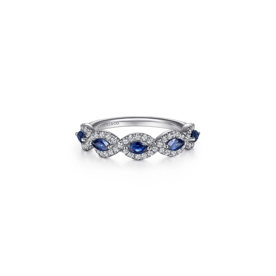 Gabriel & Co. Diamond and Sapphire Twisted Ring LR52021W45SSA