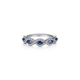 Gabriel & Co. Diamond and Sapphire Twisted Ring-Gabriel & Co. Diamond and Sapphire Twisted Ring LR52021W45SSA