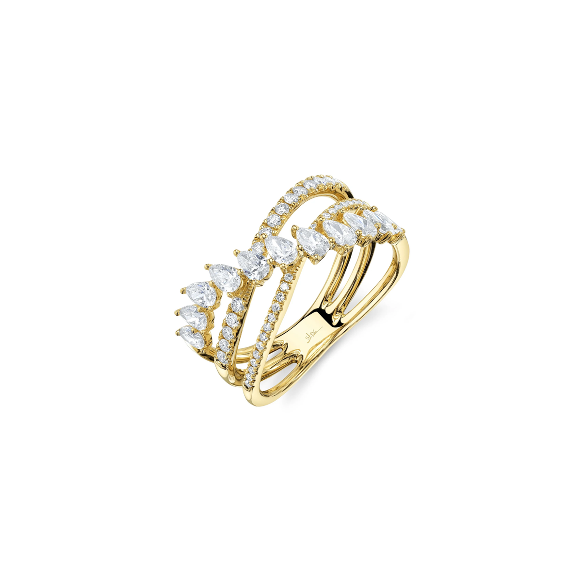Shy Creation Diamond Pear Bridge Ring 1.07 CT