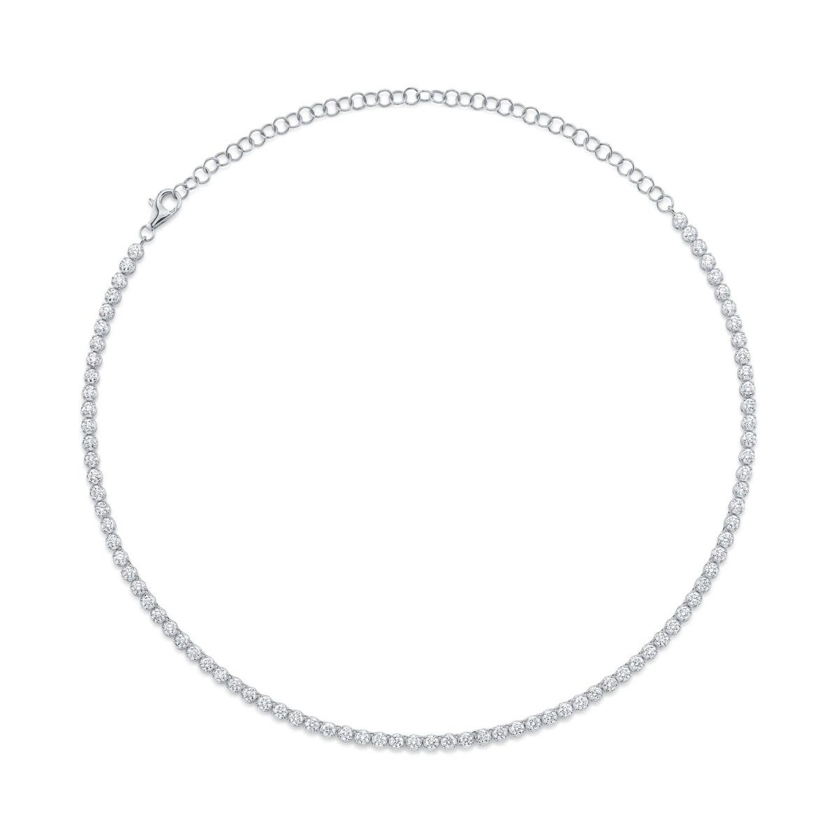 Shy Creation Diamond Crown Setting Tennis Necklace 7.12 CT SC55023405