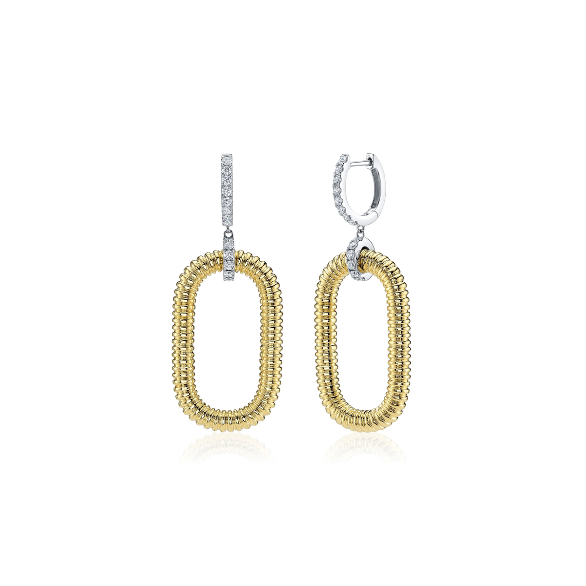 Shy Creation Diamond Ribbed Piped Earrings 0.63 CT