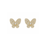 Butterfly Diamond Pavé Yellow Gold Earrings-Butterfly Diamond Pavé Yellow Gold Earrings