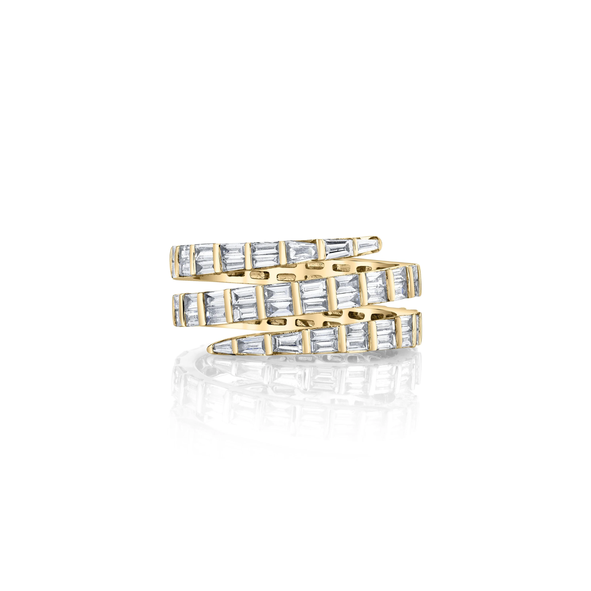 Anita Ko Three Row Baguette Diamond Pinky Coil Ring