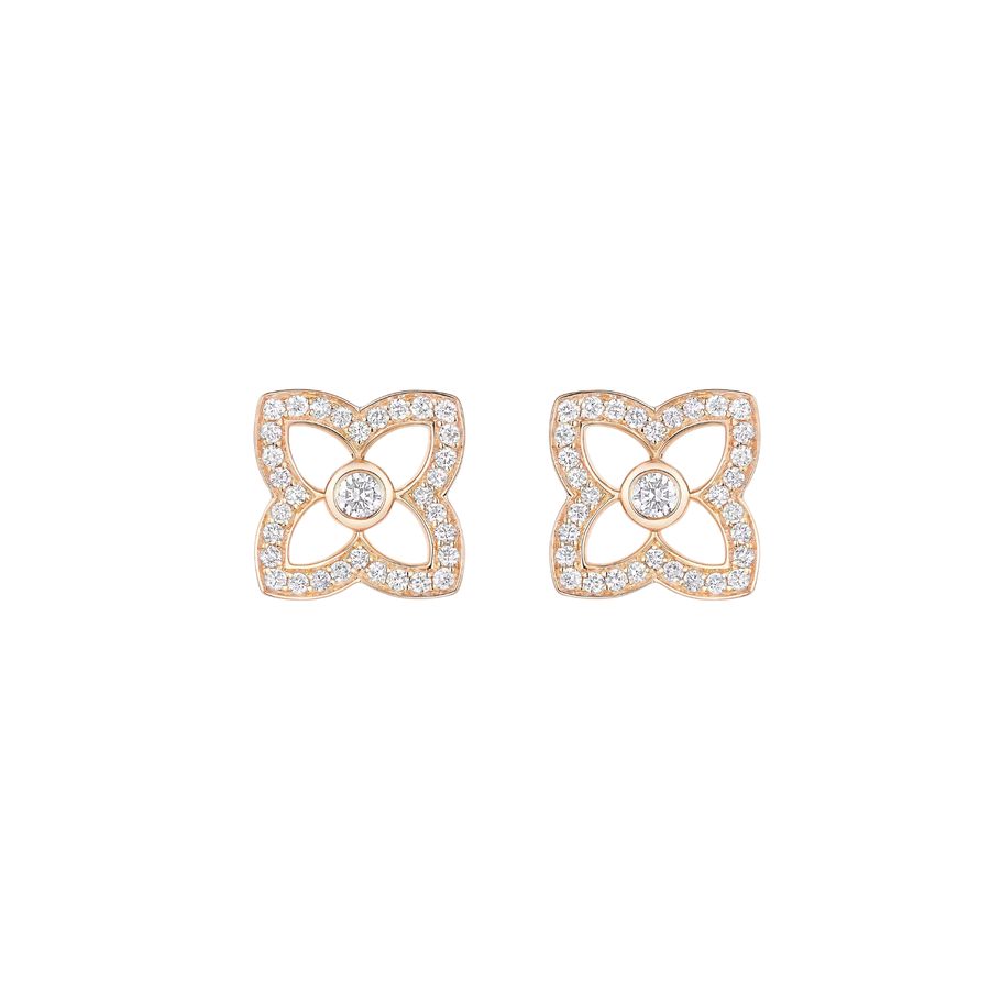 De Beers Lotus by De Beers Small Rose Gold Diamond Stud Earrings E10513400A000