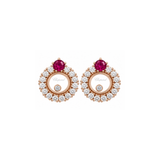 Chopard Happy Diamonds Earrings with Ruby-Chopard Happy Diamonds Earrings with Ruby 839466-5901