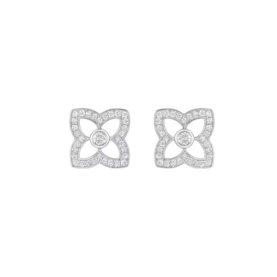 De Beers Lotus by De Beers Small White Gold Diamond Stud Earrings E10513300A000