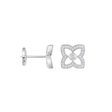 De Beers Lotus by De Beers Small White Gold Diamond Stud Earrings-De Beers Lotus by De Beers Small White Gold Diamond Stud Earrings E10513300A000