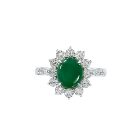 Jade Diamond Ring-Jade Diamond Ring - ORNEL00844