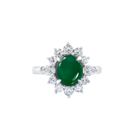 Jade Diamond Ring-Jade Diamond Ring - ORNEL00851