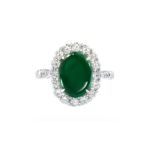 Jade Diamond Ring-Jade Diamond Ring - ORNEL00869