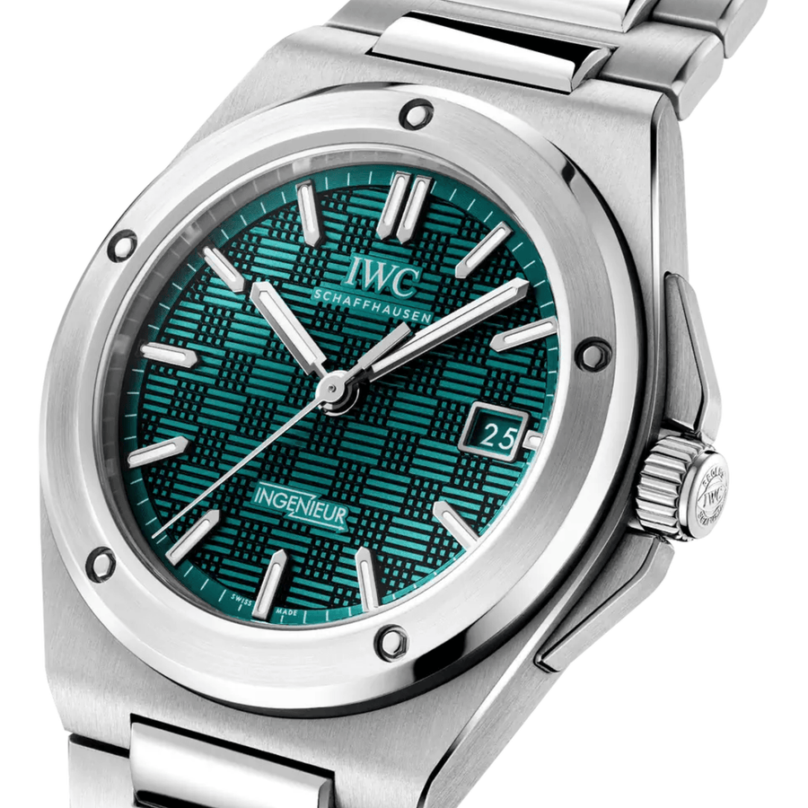 IWC Schaffhausen Ingenieur Automatic 40 - IW328903 - IWC Schaffhausen Ingenieur Automatic in a 40mm stainless steel case with aqua dial on stainless steel bracelet, featuring a date display and automatic movement with up to 120 hours power reserve.