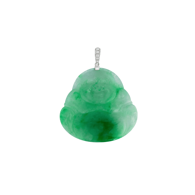 Jade Buddha Diamond Pendant-Jade Buddha Diamond Pendant - OPNEL00471