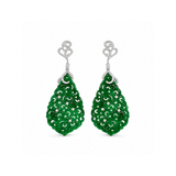 Jade Carved Dangle Earrings-Jade Carved Dangle Earrings