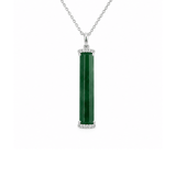 Jade Diamond Bar Pendant and Chain-Jade Diamond Bar Pendant and Chain