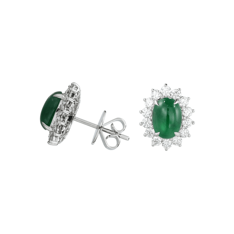 Jade Diamond Earrings-Jade Diamond Earrings - OENEL00380