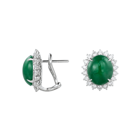 Jade Diamond Earrings-Jade Diamond Earrings - OENEL00398