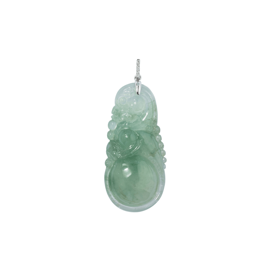 Jade Diamond Pendant and Chain - ONNEL00810
