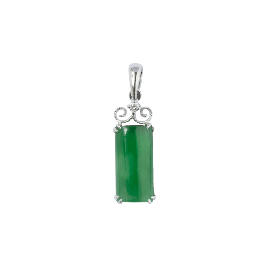 Jade Diamond Pendant and Chain - ONNEL00844