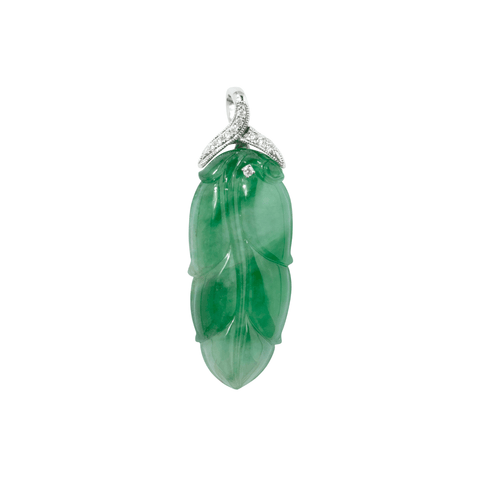 Jade Diamond Pendant and Chain-Jade Diamond Pendant and Chain - ONNEL00901