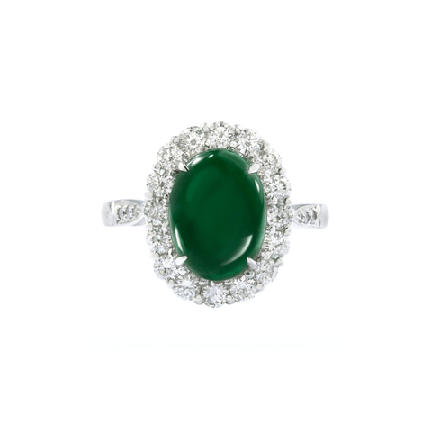 Jade Diamond Ring-Jade Diamond Ring - ORNEL00869