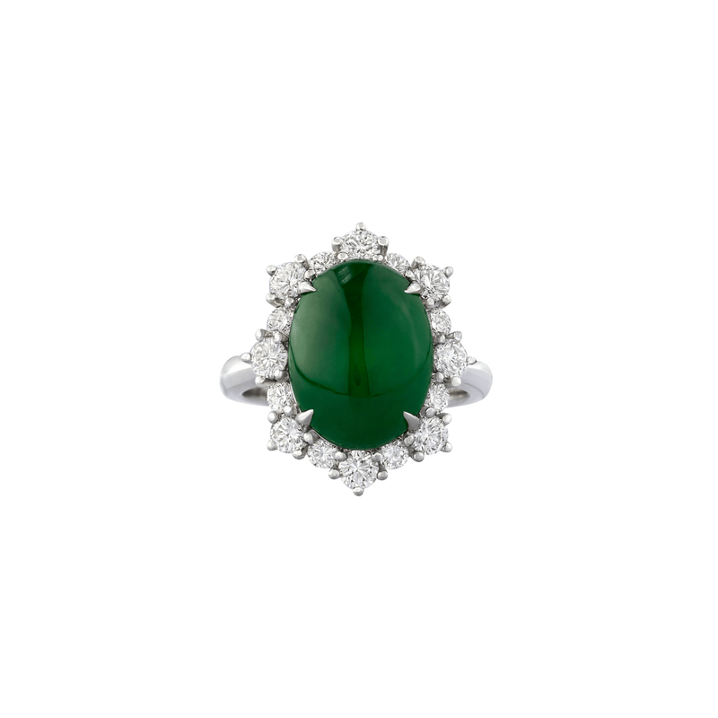 Jade Diamond Ring-Jade Diamond Ring - ORNEL00877