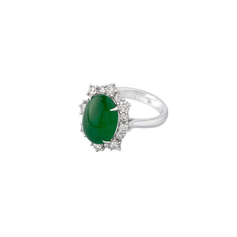 Jade Diamond Ring-Jade Diamond Ring - ORNEL00877