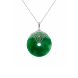Jade Disc Diamond Pendant and Chain-Jade Disc Diamond Pendant and Chain - ONNEL00794