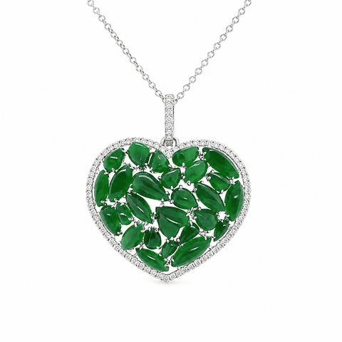 Jade Heart Pendant and Chain-Jade Heart Pendant and Chain