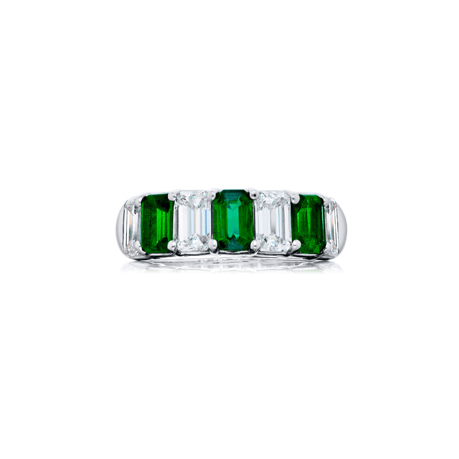 JB Star Platinum Emerald Diamond Band - 3257/003