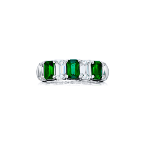 JB Star Platinum Emerald Diamond Band-JB Star Platinum Emerald Diamond Band - 3257/003