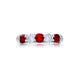 JB Star Platinum Ruby Diamond Ring-JB Star Platinum Ruby Diamond Ring - 7216/073