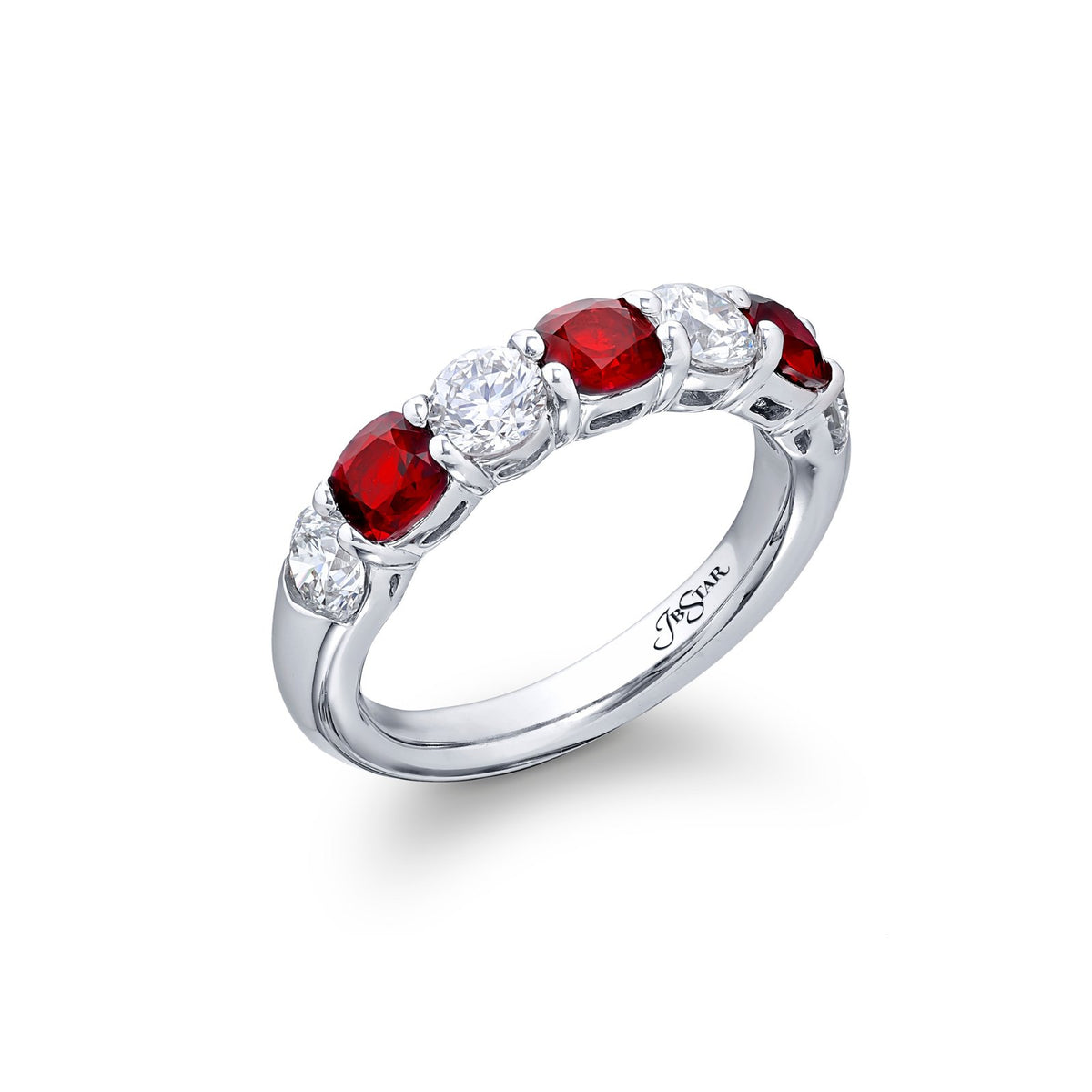 JB Star Platinum Ruby Diamond Ring - 7216/073