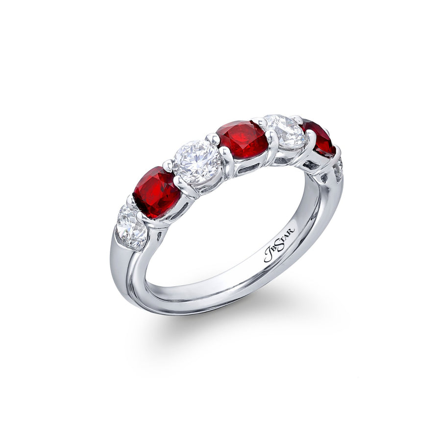 JB Star Platinum Ruby Diamond Ring - 7216/073