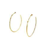 Large Gold Hoop Earrings with Diamond Cut-Large Gold Hoop Earrings with Diamond Cut - 8EKEY02721