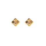 Large Gold Venetian Stud Earrings-Large Gold Venetian Stud Earrings - 8EKEY02776